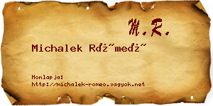 Michalek Rómeó névjegykártya